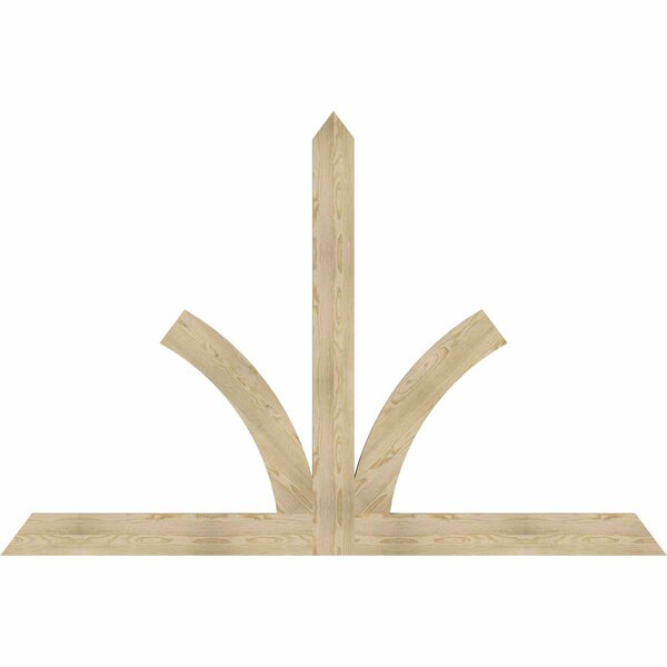 Ekena Millwork Richland Rough Sawn Timber Gable Bracket, Douglas Fir, 96"W x 64"H x 2"D x 6"F, 16/12 Pitch GBW096X64X0206RIC00RDF - main